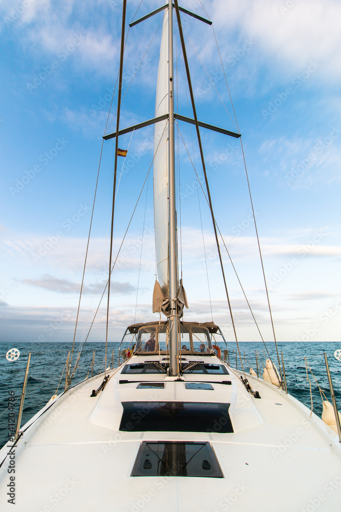 Sailing yacht in the Medditeranean sea Sailing yacht in the Medditeranean sea