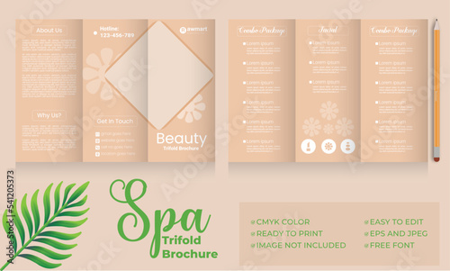 Modern And Creative Trifold Template Design For Spa, Salon, And parlor. Trifold Design From Scratch.