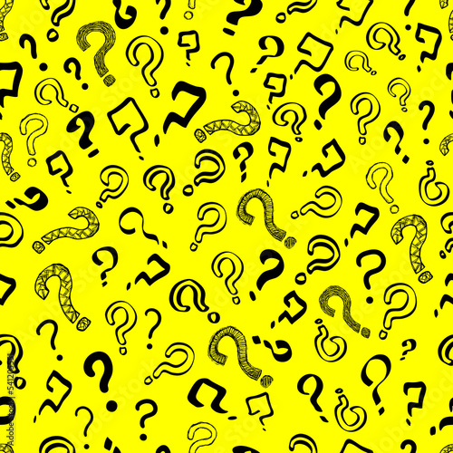 Question and exclamation mark seamless outline pattern grunge background