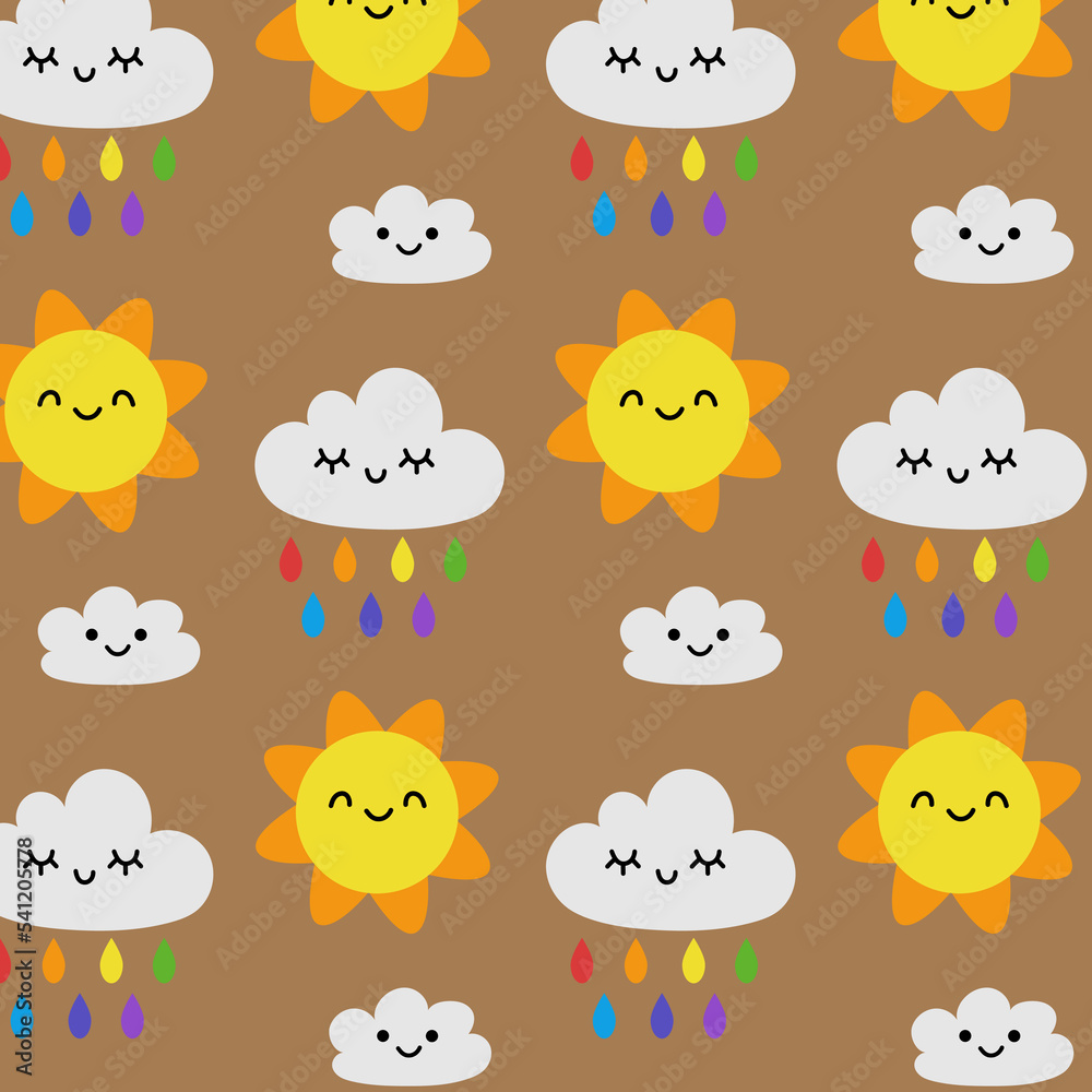 Fototapeta premium Rainbow pattern design, cute childrens background