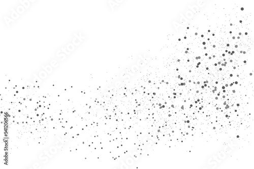 Abstract gray vector halftone background with scattered different dots in circle forms. Design elements for technology, big data, nanotechnology, or network concept © ptgregus