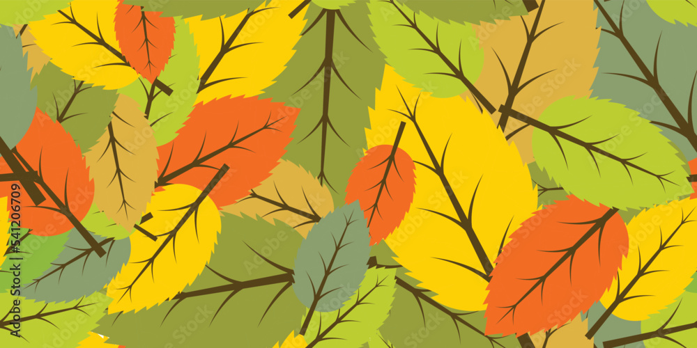 colorful autumn leaves background. seamless pattern. floral background