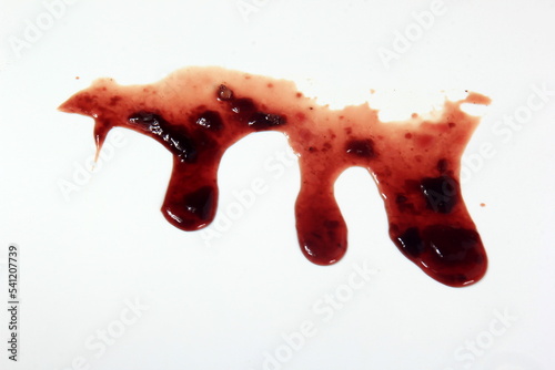 real dripping blood isolated on white