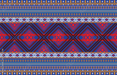 tribal ethnic themes geometric seamless background with a Peruvian american indigenous pattern. Textile print with rich native American tribal themes in an ethnic traditional style.