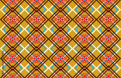 Gypsy pattern tribal ethnic motifs geometric vector background. Doodle gypsy geometric shapes sprites tribal motifs clothing fabric textile print traditional design with triangles