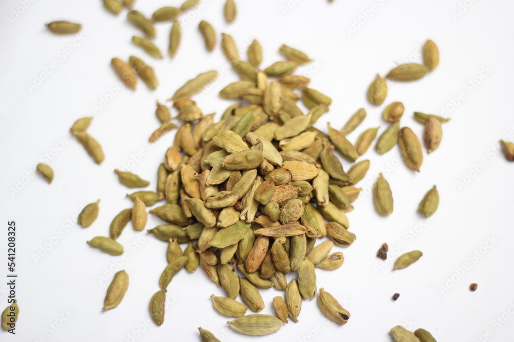 Dried cardamom isolated on white background Dried cardamom isolated on white background