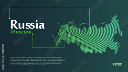 2D Banner Russia Country Map And Moscow Capital