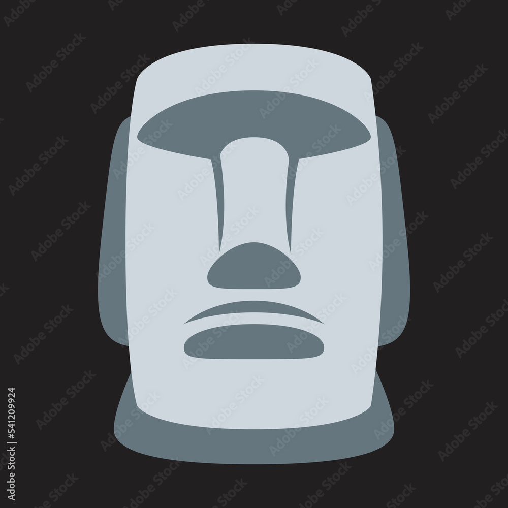 Moai giant stone statues of human figures vector emoji sign design