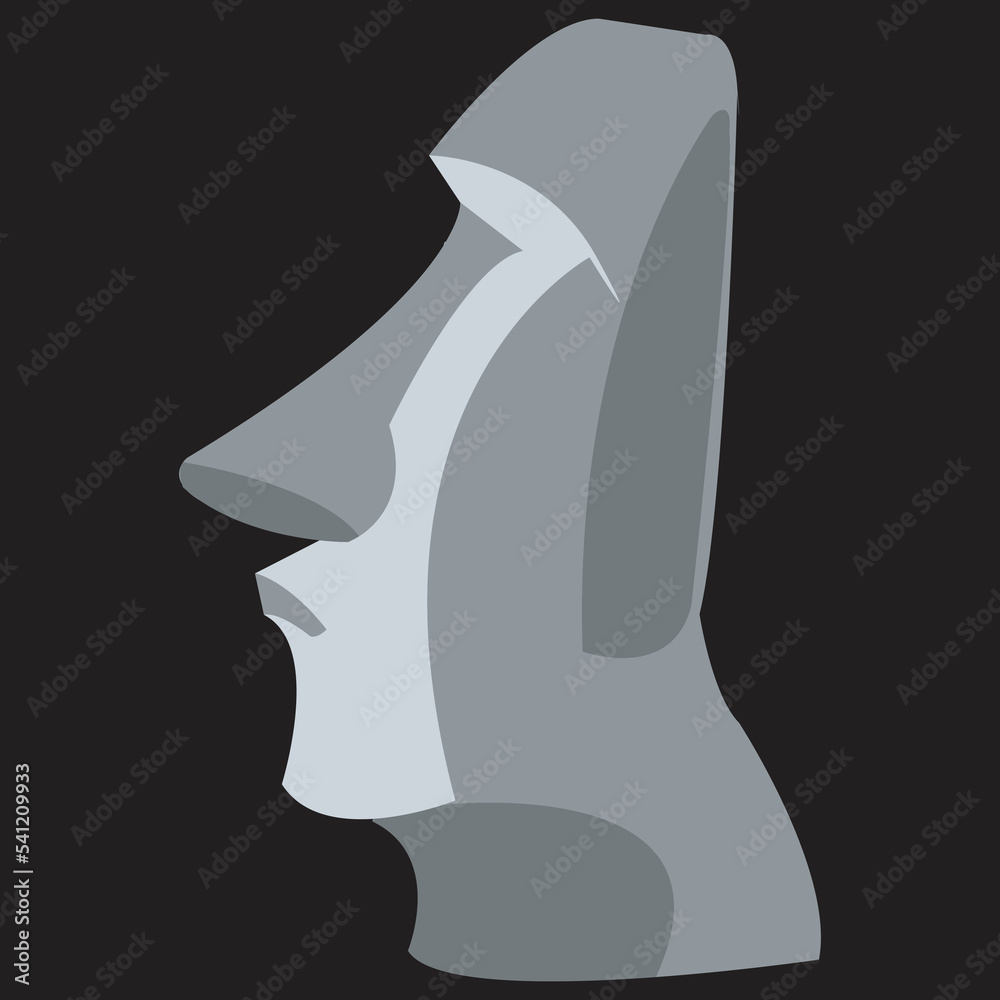 Moai giant stone statues of human figures vector emoji sign design
