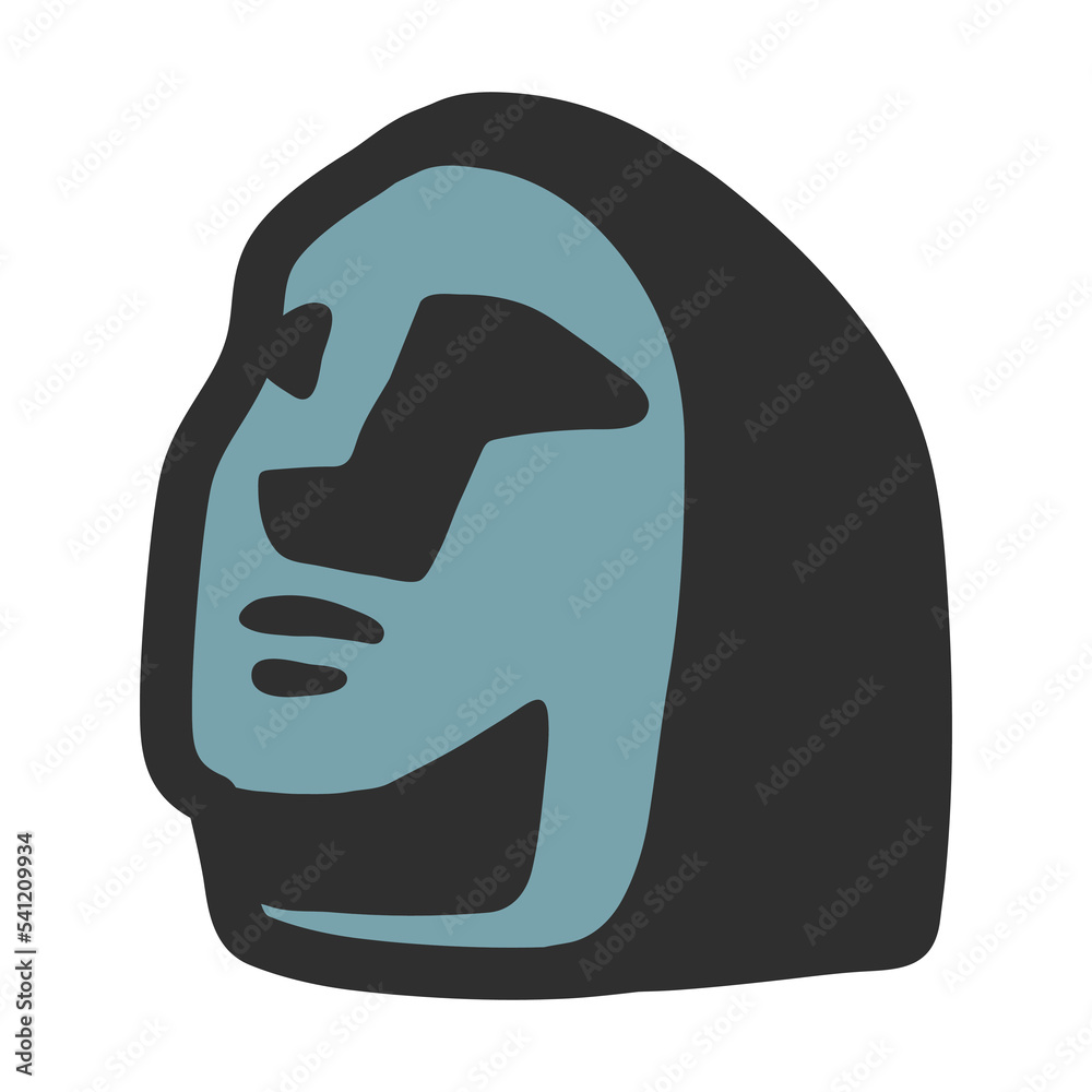 Moai giant stone statues of human figures vector emoji sign design