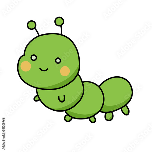 green caterpillar cartoon