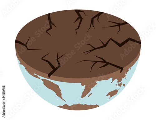 Earth climate change icon - vector isometric ecology illustration of an environmental concept to save the planet Earth. Concept vision on the theme of global crisis in the world.