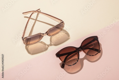 Sunglasses on background. For sunglasses sale, banner and copy space for text