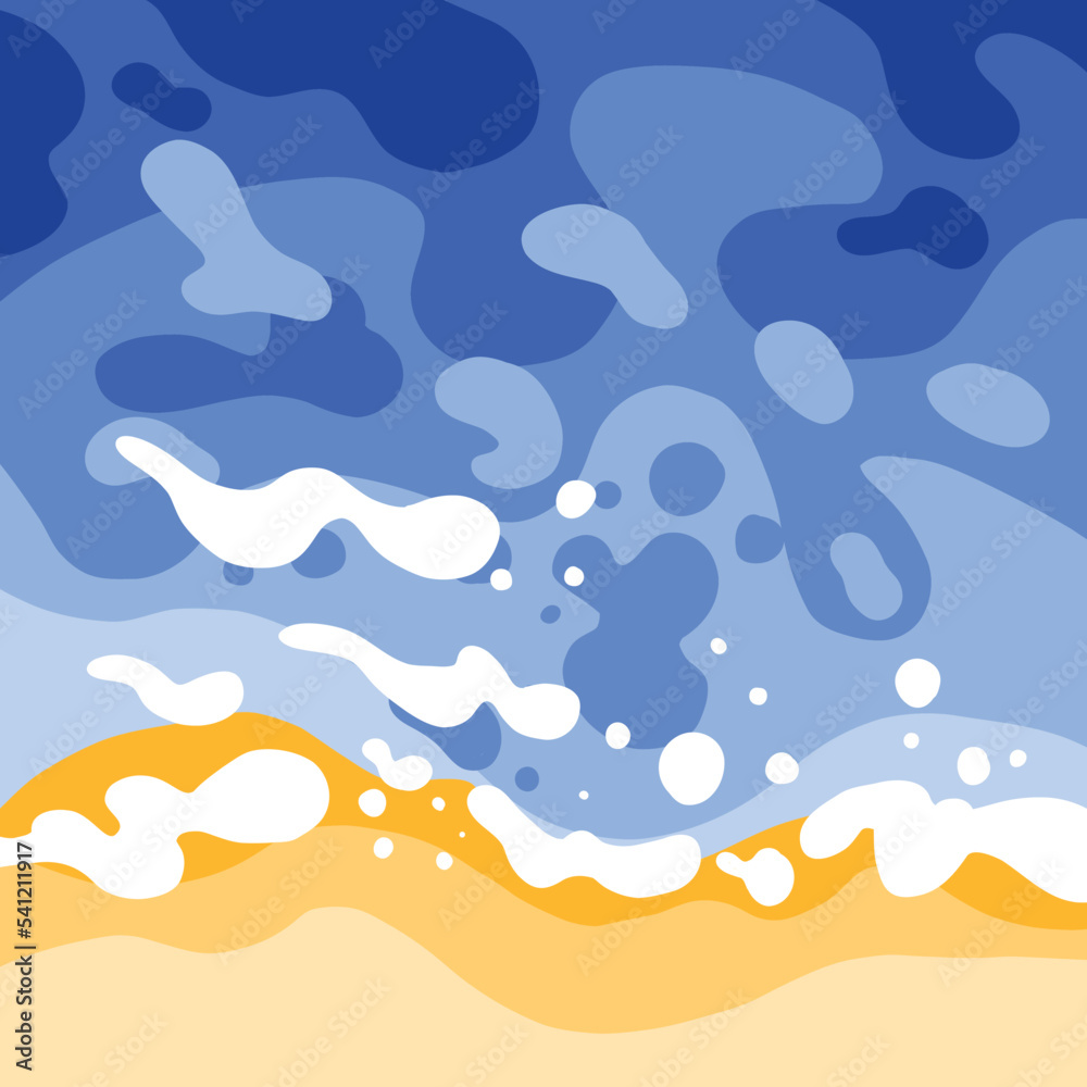 Beach abstract art vectors minimalist style blue ocean