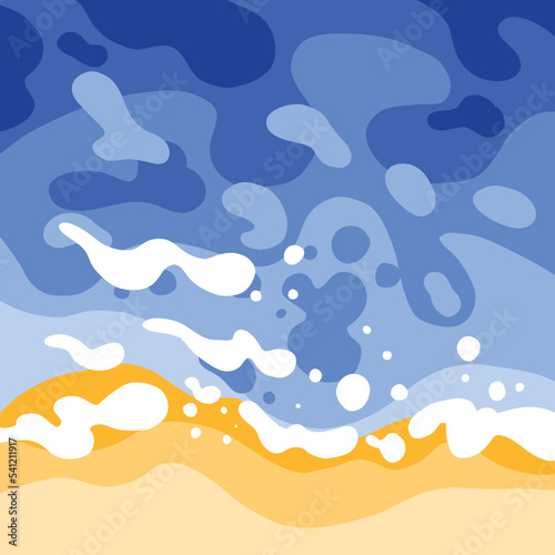 Beach abstract art vectors minimalist style blue ocean