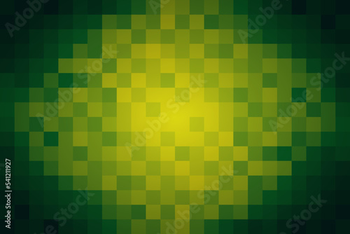 Abstract pattern mosaic background. Square shape with dark green gradient yellow. Texture design for vector illustration.