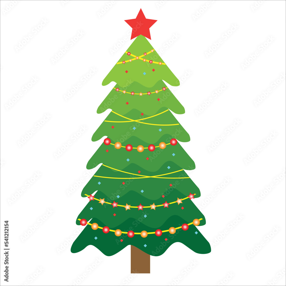 Beautiful christmas tree elegant vector on white background isolated Beautiful christmas tree elegant vector on white background isolated