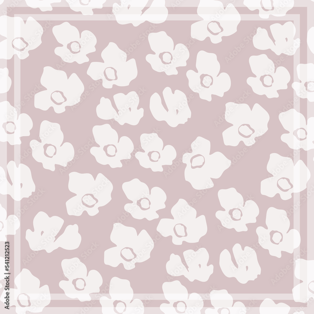 Print for kerchief, bandana, scarf, handkerchief, shawl, neck scarf. Squared pattern with ornament for fabric, textile, silk products. Paisley vector with abstract flowers. Floral folk tracery Print for kerchief, bandana, scarf, handkerchief, shawl, neck scarf. Squared pattern with ornament for fabric, textile, silk products. Paisley vector with abstract flowers. Floral folk tracery