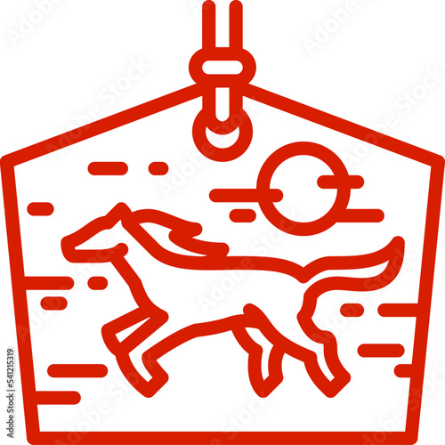 ema japanese wooden wishing hanging line icon
