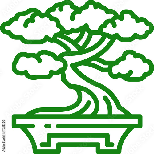 bonsai line icon illustration for printing,web,app,design element,poster,advertising,presentation,card,etc