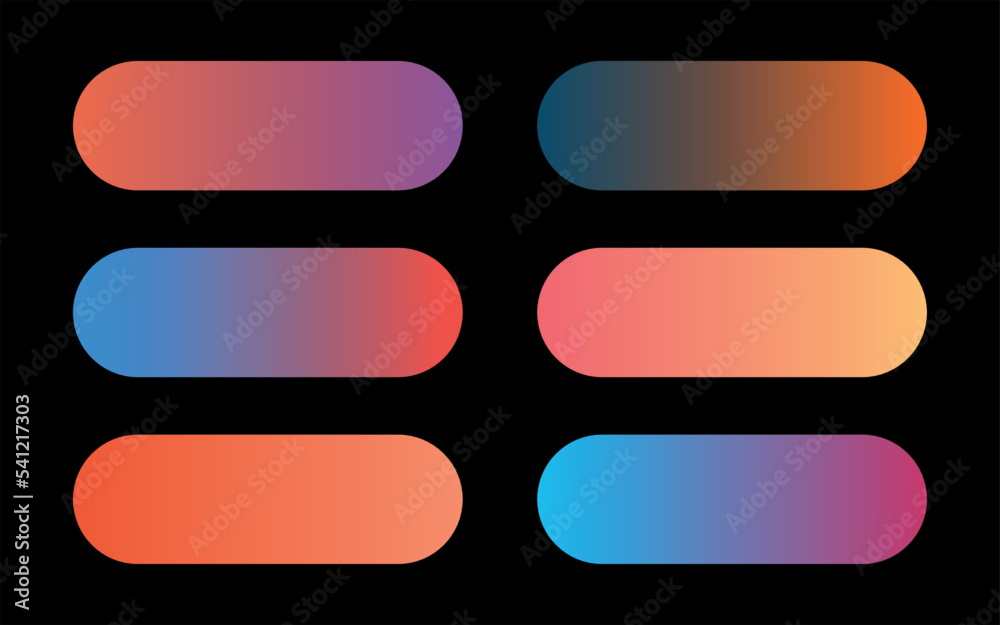 Color gradient modern background set. Screen vector design for mobile app. Spring, fresh soft color abstract gradients.