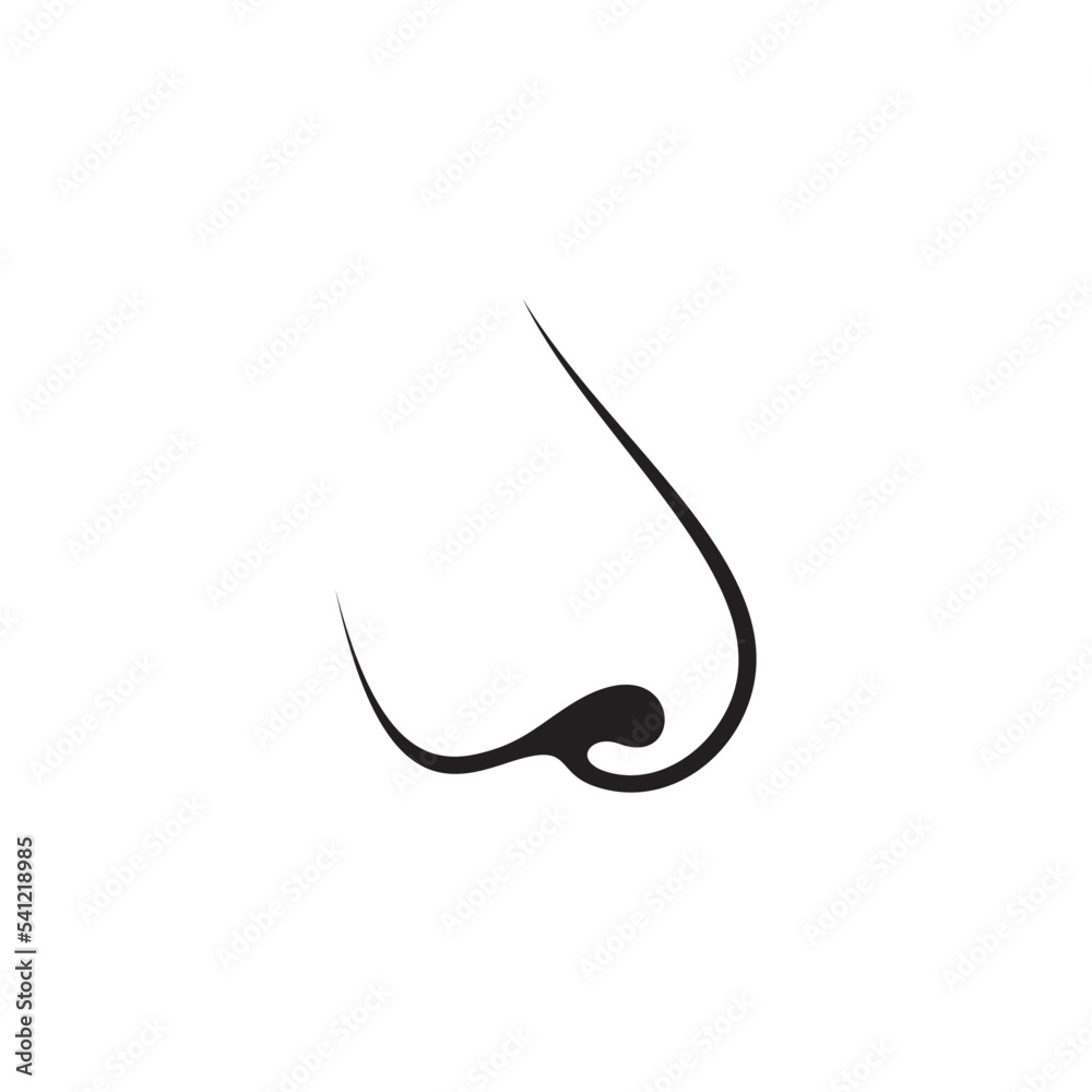 human nose logo black icon vector