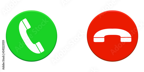 Anrufen und Auflegen - Zwei Buttons grün rot