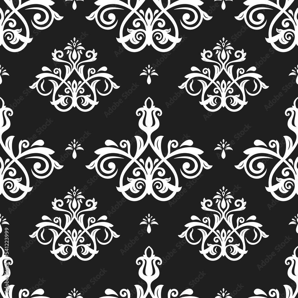Classic black and white seamless pattern. Damask orient ornament. Classic vintage background. Orient ornament for fabric, wallpaper and packaging
