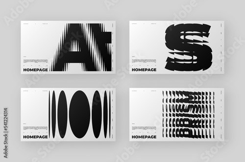 Abstract Posters Design kit. Vertical A4 format. Modern placard collection. Refraction and Distortion Glass Effect. Minimal vector illustration.	