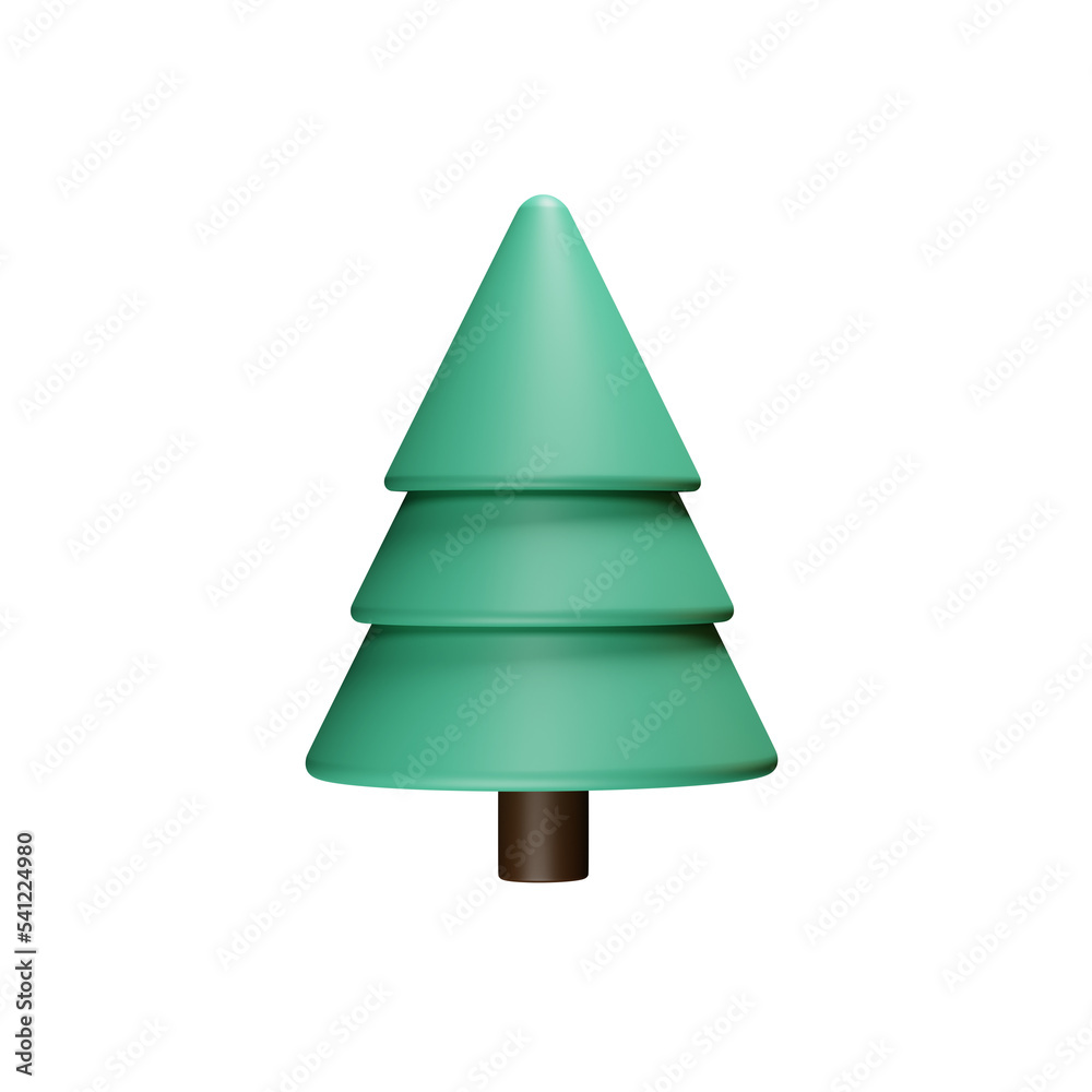 Isolated 3D Rendering Christmas Tree Icon. Isolated 3D Rendering Christmas Tree Icon.