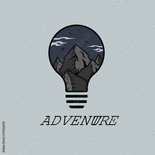 good mountain logo vector graphic illustration for your logo who likes adventure