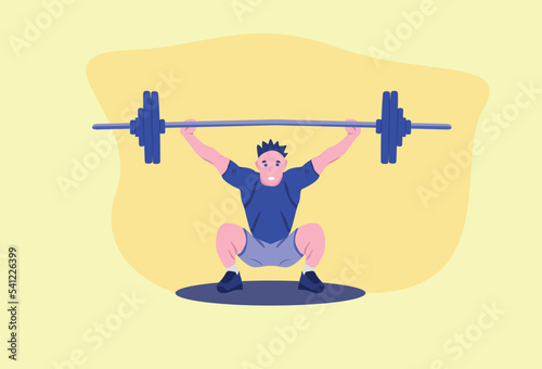 person illustration vector design lifting weights