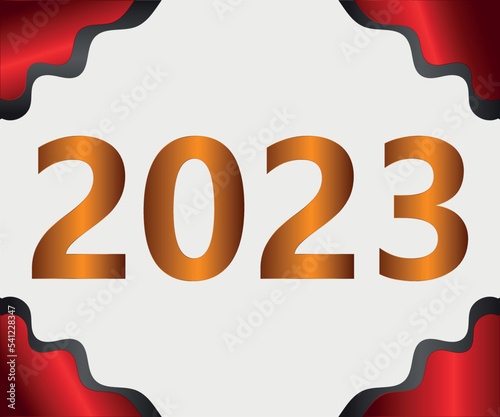 2023 New Year Background Design.2023 Golden Text Design.Greeting Card