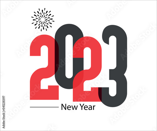 2023 New Year Design.2023 Text Design Vector.Greeting Card