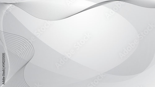 Abstract white and grey background with curve wave line. Abstract grey hi-tech polygonal corporate background