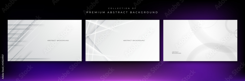 Set of abstract grey hi-tech polygonal corporate background