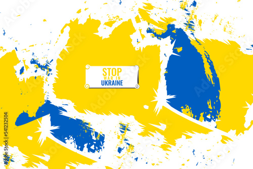 love and support Ukraine stop war creative banner style with abstract grunge style background