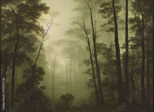 Morning Dark Misty Landscape Foliage Sunlight Pine Fog Wood Foggy Woods Sunrise Mist Autumn Nature Forest Leaf Green Trees Sun Fall Branch Tree Light Woodland