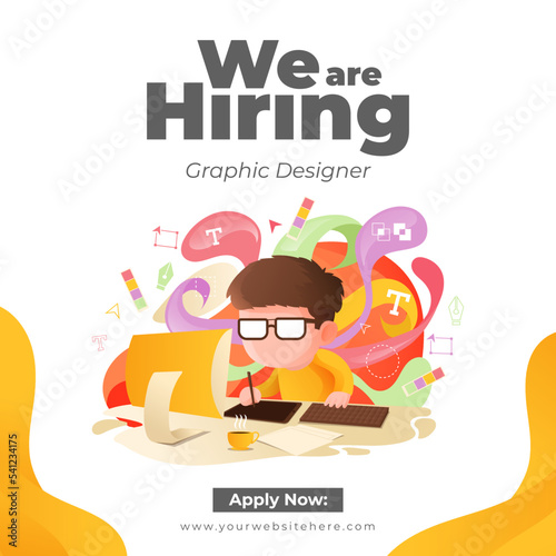 Graphic Designer Job Vacancy Social Media Post Template