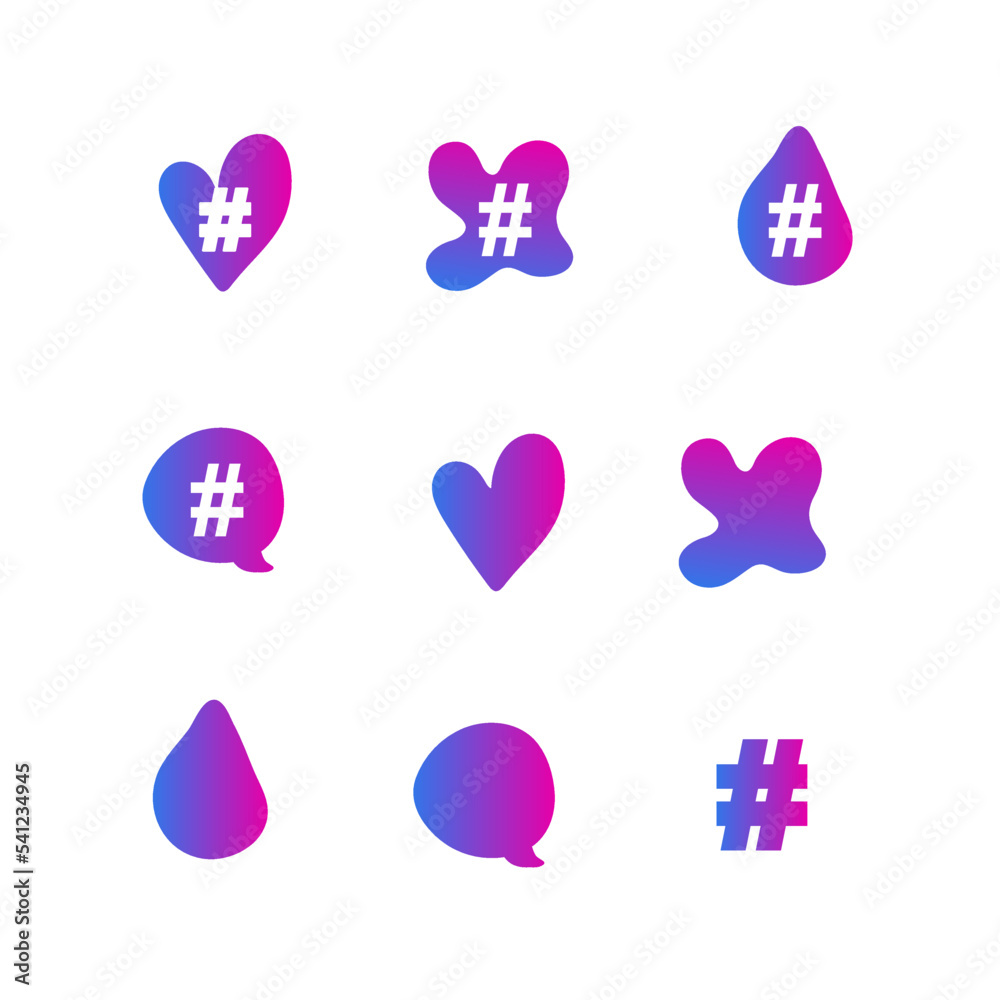 Fototapeta premium social media hashtag symbol vector set