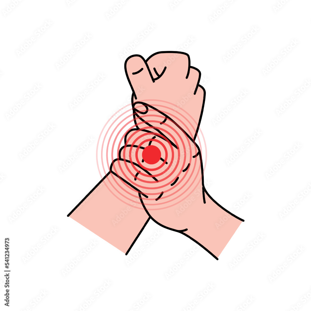 Human wrist pain. Pain and injury in the human wrist. Health problems ...