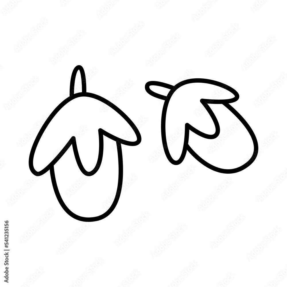 Obraz premium Vector doodle illustration of an acorn, Christmas and New Year vector clipart