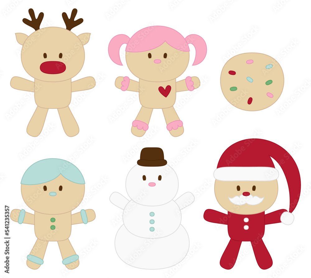 set of Christmas character cookies