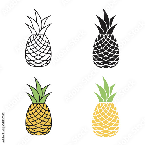 Pineapple tropical fruit ic...