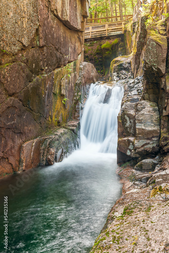 The lower cascade of Sabbaday Falls on Sabbaday Brook.New Hampshire.USA