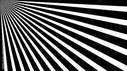 Sun ray background. Black and white vector template.