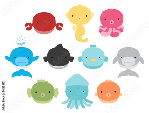 set of sea life animals for babies and kids