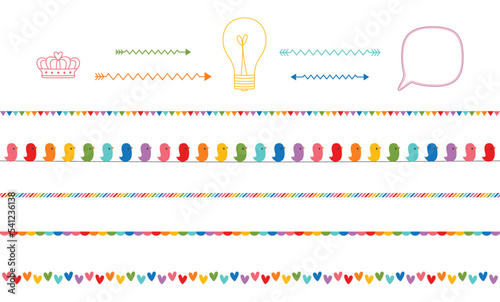 rainbow arrows and borders set