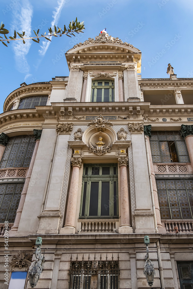 Opera de Nice (Nice Opera House). The current opera house was built in 1882 and inaugurated under the name of Municipal Theater. Nice, French Riviera, France. Opera de Nice (Nice Opera House). The current opera house was built in 1882 and inaugurated under the name of Municipal Theater. Nice, French Riviera, France.