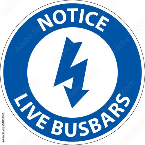 Notiec Live Busbars Sign On White Background